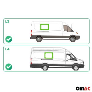 Ford Transit Fixed Glass - Right - Omac - Middle Side Galaxy - 2015-2025